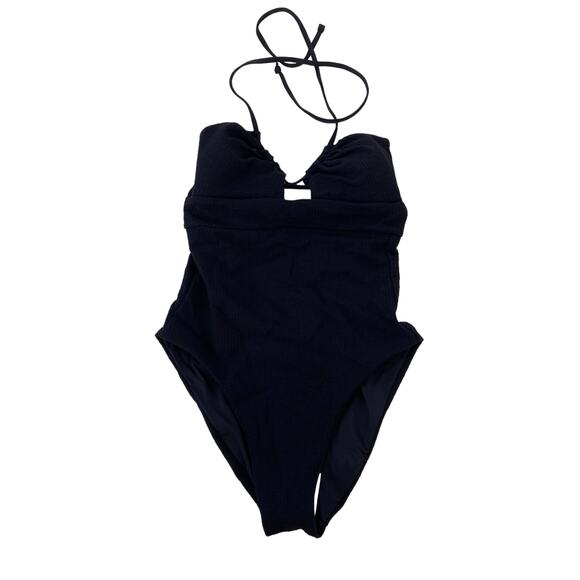 BECCA Pucker Up Cutout Ribbed One Piece Swimsuit Swimwear - Picture 6 of 7